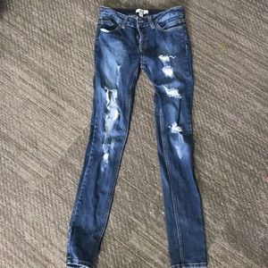 Dark wash ripped jeans